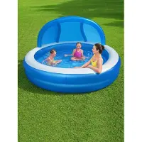 Bestway 54337 Round Inflatable Pool With Parasol Multicolore 241 x 241 x 140 cm