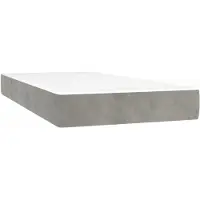 vidaXL Matelas à ressorts ensachés , couleur gris clair, dimensions 100x190x20 cm, revêtement en velours