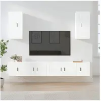 vidaXL Ensemble de 6 meubles TV blanc en bois composite