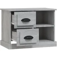 vidaXL Table de chevet sonoma gris 60x35,5x45 cm