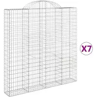 vidaXL Gabions avec arc surélevé 7 pcs. 200x30x200/220cm Fer galvanisé