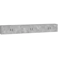 vidaXL Armoires murales TV 3 pcs. Gris béton 100x34,5x40 cm