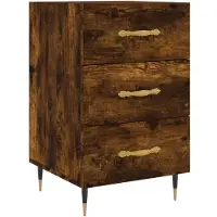 vidaXL Table de chevet chêne fumé 40x40x66 cm bois d'ingénierie