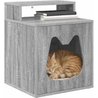 vidaXL Maison pour chat Sonoma grise 42,5 x 40 x 53,5 cm en aggloméré