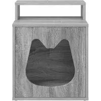 vidaXL , maison pour chat Sonoma-Gris, 42,5 x 40 x 53,5 cm, matériau de bois