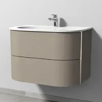 Sanipa Lavabo en céramique 4balance de 80 cm, avec meuble sous-vasque comprenant 2 tiroirs