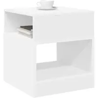 vidaXL Table d'appoint 2 pcs Blanc 40,5 x 40 x 45 cm Bois d'ingénierie