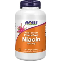 Now , Niacine, Sans Bouffées de Chaleur, Double Concentration, 500 mg, 180 Gélules Végétales