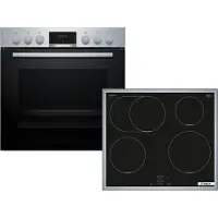Bosch Cuisinière encastrable HND415LS62, HEA513BS4 + NIF645CB5E, Cuisinière encastrable, table de cuisson à induction