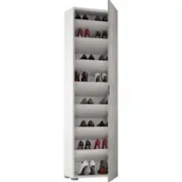 Dmora Abuela - Armoire polyvalente 1 porte, 50x182h cm Gris ciment, 7 étagères Italy