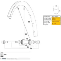 Mavic Cosmic Slr32 26 Road Bike Rim Argenté