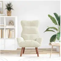 vidaXL Fauteuil relaxant Crème 69 x 74 x 93 cm Velours