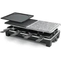 Rommelsbacher Gril à raclette en pierre 1350 W 8 poêlons Thermostat sw-ed RCS 1350