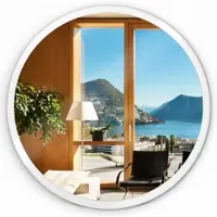 Tulup Miroir Rond Cadre Blanc Style Classique En Verre Mural fi 90 cm Scandinave Décoratif miroir pour maquillage et plein pied pour Bureau Chambre à coucher Salon Salle de bain