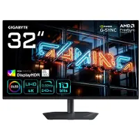 Gigabyte Écran de jeu MO32U24 OLED plat, 80,3 cm (32"), 3 840 x 2 160 UHD, 0,03 ms, inclinable, pivotant, réglable en hauteur, pivot, HDMI, DP, USB, haut-parleurs