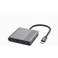 Gembird Adaptateur multiport 3-en-1 USB Type-C gris