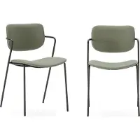 CALICOSY - Lot de 2 chaises avec pieds en métal noir L49 cm - MAIKA