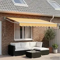 Prolenta Tissu de remplacement pour stores d'extérieur - Couleur sable - 329 x 195 cm - Polyester