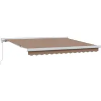 vidaXL Store banne télescopique taupe 450 x 300 cm en lin et aluminium