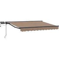vidaXL Structure manuelle pour stores avec éclairage LED, couleur taupe, 4,5 x 3,5 m