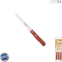 A Forged Tool Couteau multi-usages Montana. 11 cm. Lame lisse en acier inoxydable. Manche en bois (Blister 3 pièces)