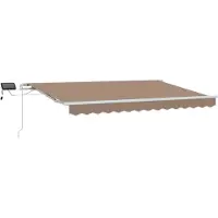 vidaXL Tringle à linge rétractable, couleur taupe, 450 x 350 cm, en tissu et en aluminium