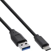 InLine 35711 Câble USB 3.1, type C prise à A prise, noir, 1m