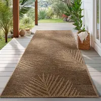 HomebyHome Tapis Intérieur Extérieur Imperméable Aspect Naturel Jute Idéal pour Salon Cuisine Terrasse et Balcon, Taille: 80x250 cm