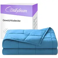 Nivion Couverture lestée pour adultes 100 % coton, édition « Bleu » - 7 kg / 155 x 200 cm - Couverture lestée