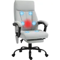 Vinsetto Chaise de bureau avec massage par vibrations, chaise de bureau avec fonction d'inclinaison