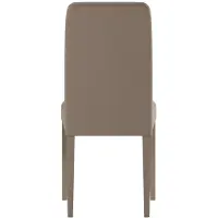 STONES Chaise d'intérieur Monaco en hêtre laqué gris tourterelle, assise rembourrée en similicuir et dossier en bois - 2 pièces