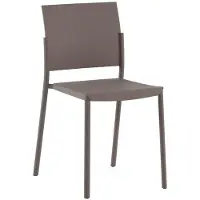 STONES Chaise Venus au design moderne en polypropylène blanc avec structure métallique, empilable et résistante pour une utilisation intérieure - Om/405/BI