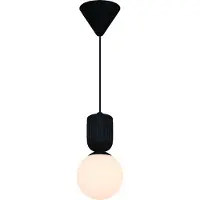 Nordlux Suspension , Sadie, dimmable, Noir, Salon / séjour, Verre, Scandinave
