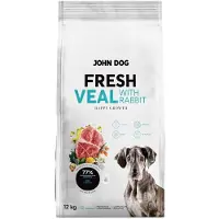 John Dog Chien JUNIOR FRESH VEAU AVEC LIÈVRE Karma croquettes pour chien 12kg