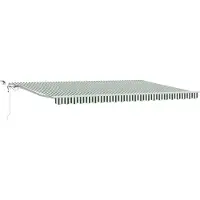 vidaXL , store enrouleur rétractable, vert et blanc, 500 x 300 cm, polyester