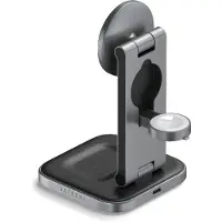 Satechi Support de charge pliable Qi2 3 en 1 | Chargeur sans fil pliable - Compatible MagSafe et Qi2