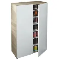 Dmora Athenodora - Armoire Multiusage 2 Portes, 72x103h cm Chêne Marron, 6 Étagères