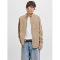 Jack & Jones Classic Cord Long Sleeve Shirt Beige M Homme