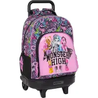 Monster High Compact Monster High Drama Wheeled Backpack Rose Enfants