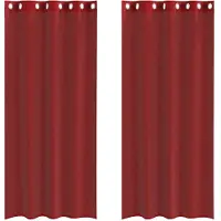 vidaXL Voile Rideaux avec oeillets 2 pcs. Rouge vin