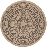 Carpetsale24 Tapis Rond d’Extérieur Imperméable Cuisine Balcon Terrasse Salon Style Naturel Sisal Design Vintage 80 cm rond