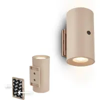 Briloner Applique LED sans fil avec batterie dimmable 3 niveauxtactile lumière blanc chaud 3000 K Ø6,1 cm hauteur 12 cm couleur beige fixation sans perçage