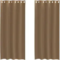 vidaXL Voile Rideaux avec œillets 2 pcs. Marron clair