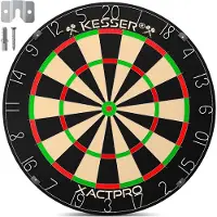 Kesser Cible de fléchettes en sisal, modèle professionnel, pour fléchettes en acier, inclut le kit de montage et les accessoires