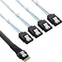 InLine - Internes SAS-Kabel - SAS 12Gbit/s - 4i Slim SAS (S) Verriegelung bis SATA (S) Verriegelung - 1 m - Schwarz