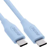 InLine Câble USB 2.0, USB-C Câble de charge rapide 100W, bonbon glacé/bleu 2m