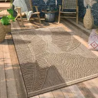Paco Home Tapis d'extérieur résistant aux intempéries & durable Moderne aspect jute-sisal Terrasse & balcon Dimension 200x280 cm