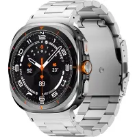 Wigento Pour Samsung Galaxy Watch Ultra 47mm Trois perles en alliage de titane de remplacement Smart Watch Bracelet d'argent