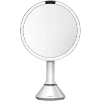 Simplehuman Miroir avec capteur, rond, grossissement 5x, blanc -
