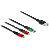 DeLOCK USB Ladekabel 3 in 1 Typ-A zu 2 x Lightning 30 cm